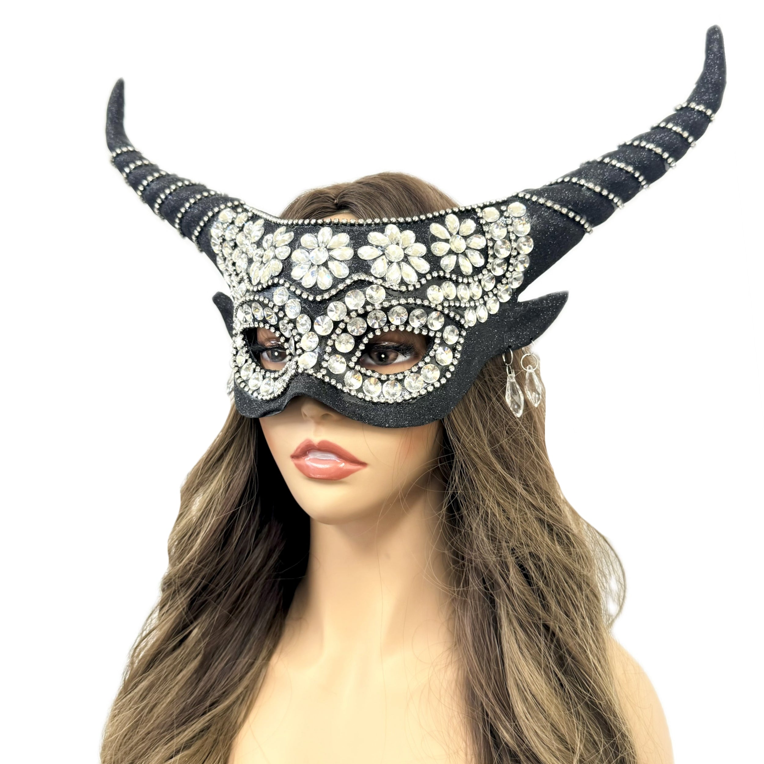 Rhinestone Costume Ram Goat Masquerade Mask Devil Horror Party Ball Masks For Halloween Demon