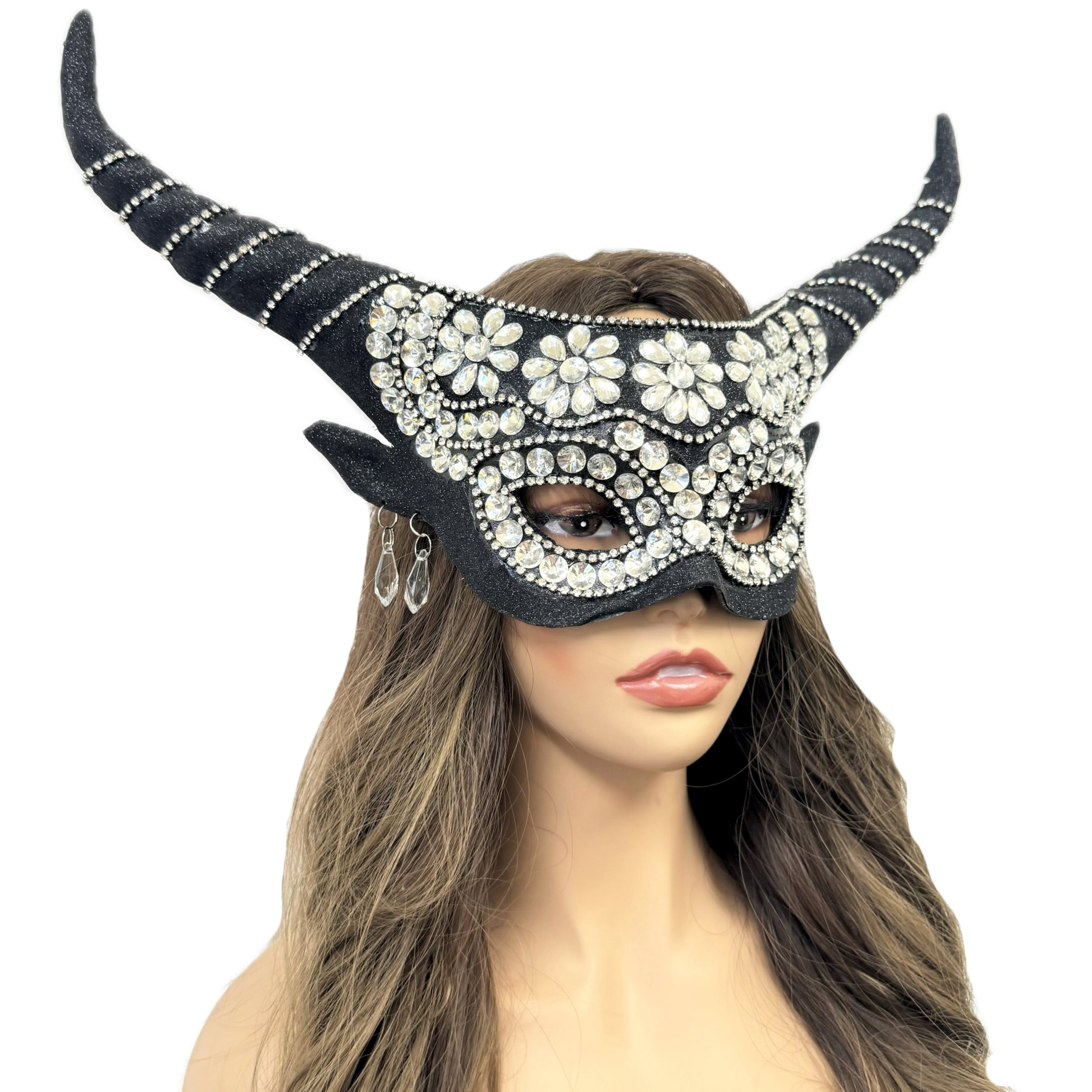 Rhinestone Costume Ram Goat Masquerade Mask Devil Horror Party Ball Masks For Halloween Demon