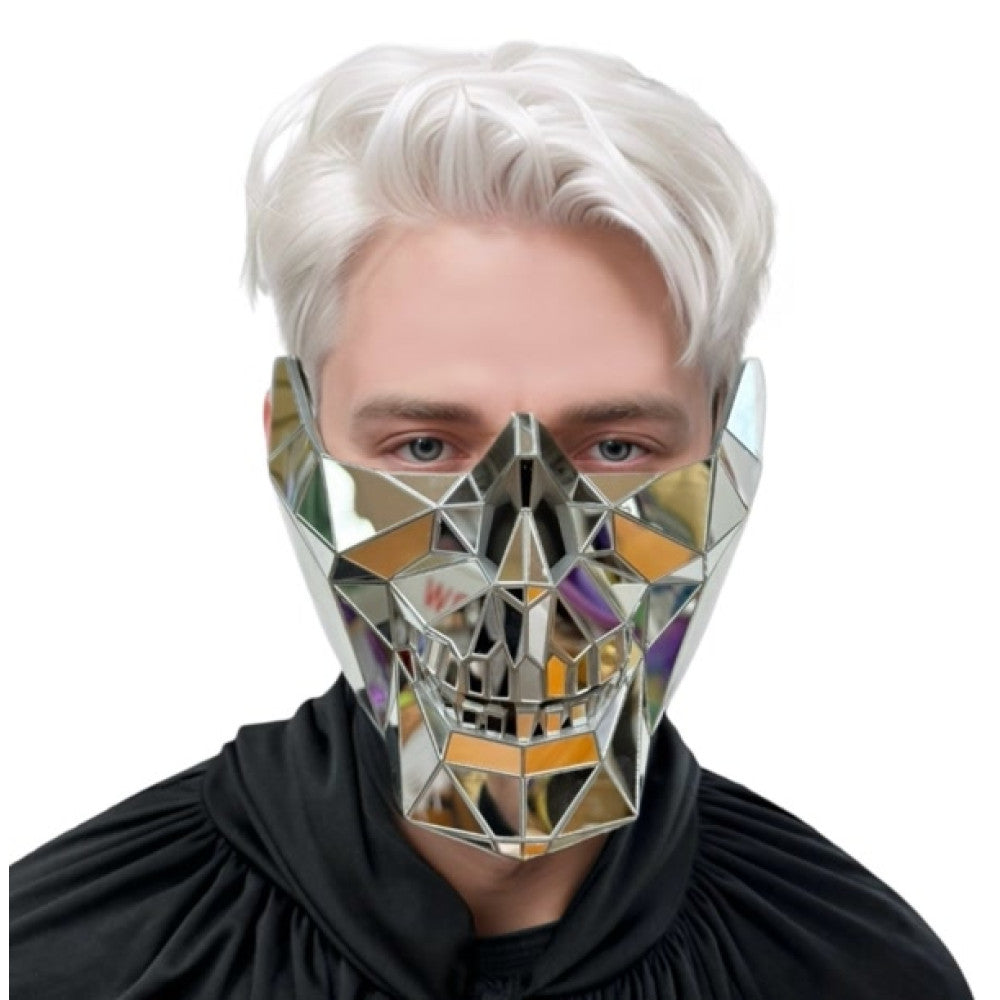 Polygon Mirror Rhinestone Masquerade Party Mask, Halloween Ball Party masks