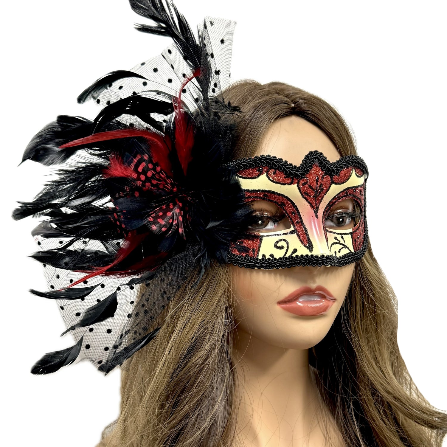 Women Costume Mask Masquerade Party Feather Eye Masks