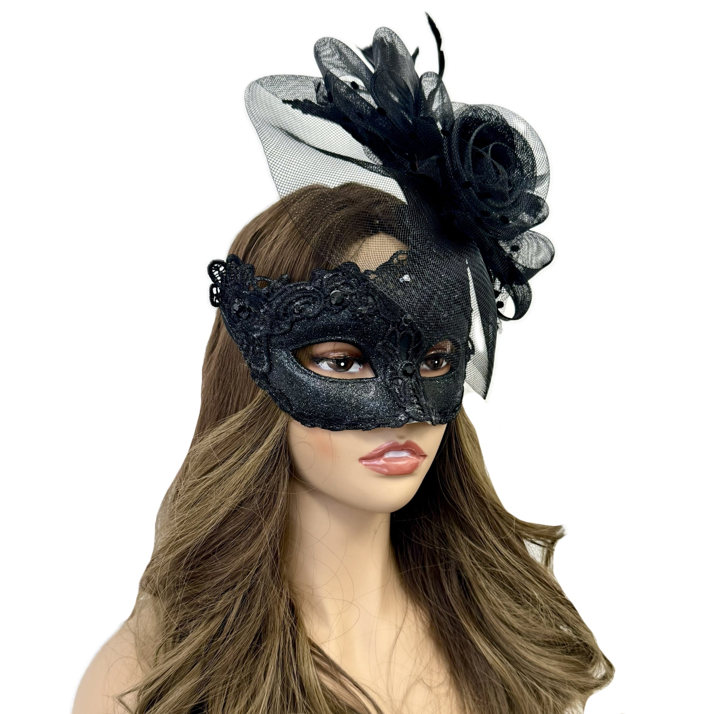 Couples Masquerade Masks, Men Women Venetian Feather Mask For Mardi Gras Cosplay Wedding Graduation Party