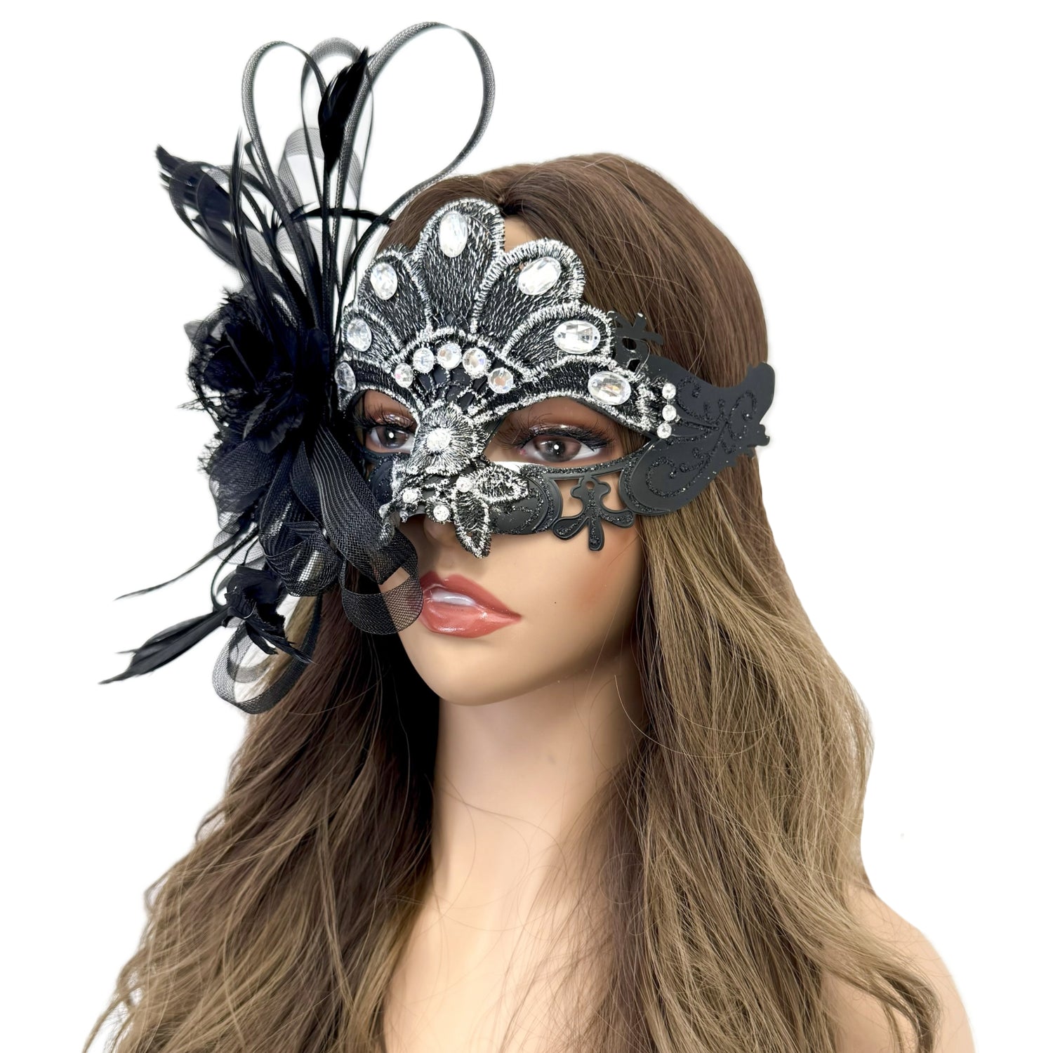 Women Costume Feather Eye Mask Masquerade Party Ball Masks For Halloween Mardi Gras