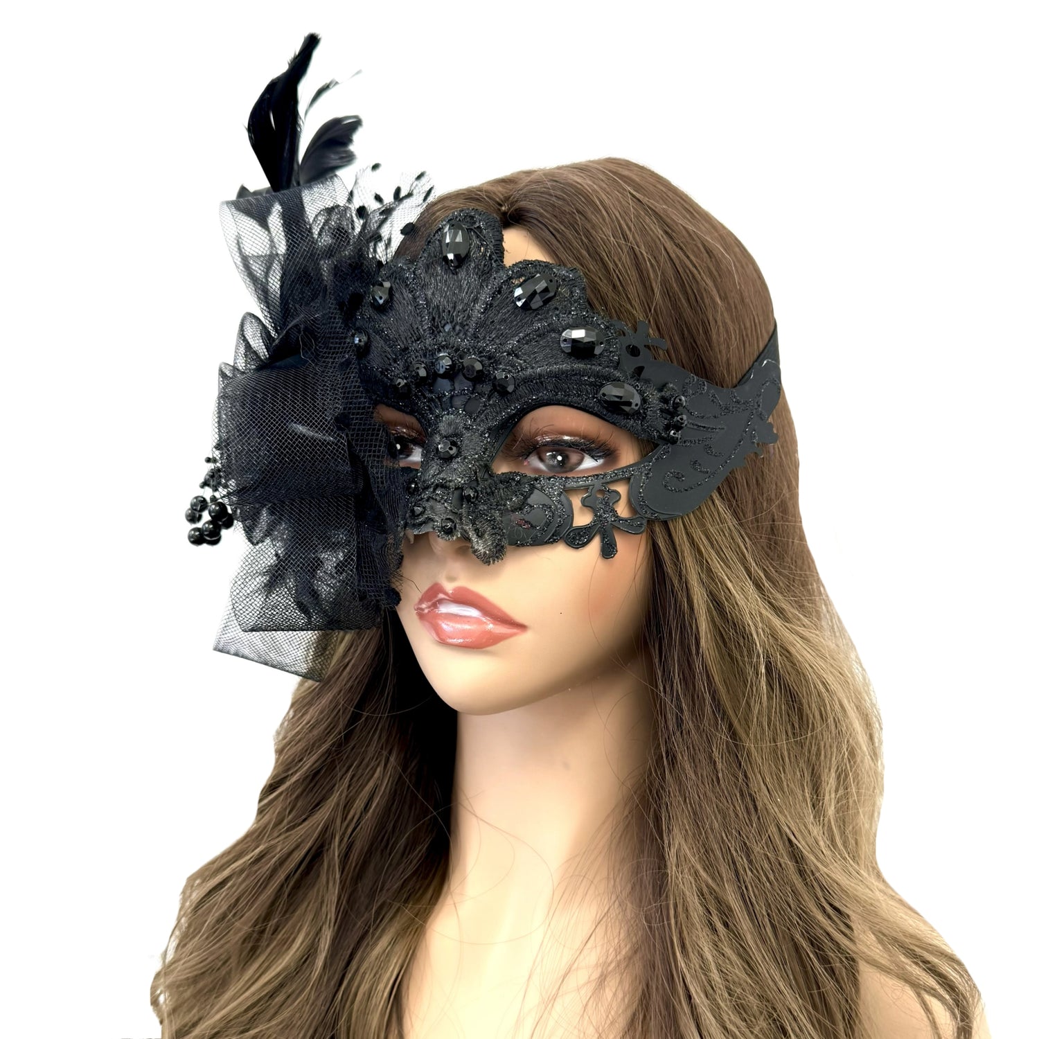 Women Costume Feather Eye Mask Masquerade Party Ball Masks For Halloween Mardi Gras