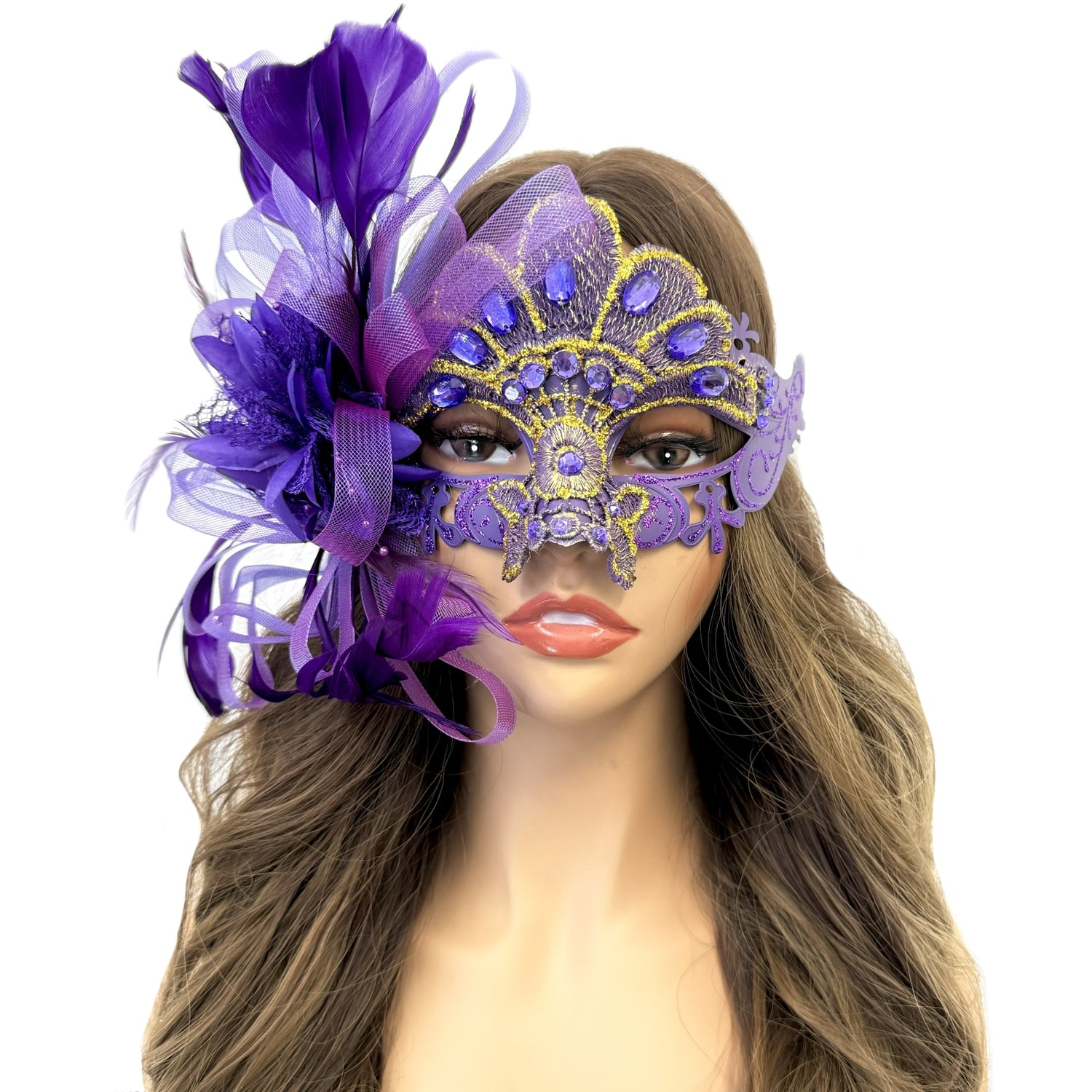 Women Costume Feather Eye Mask Masquerade Party Ball Masks For Halloween Mardi Gras