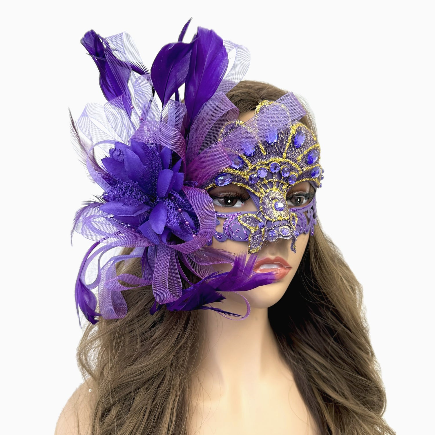 Women Costume Feather Eye Mask Masquerade Party Ball Masks For Halloween Mardi Gras