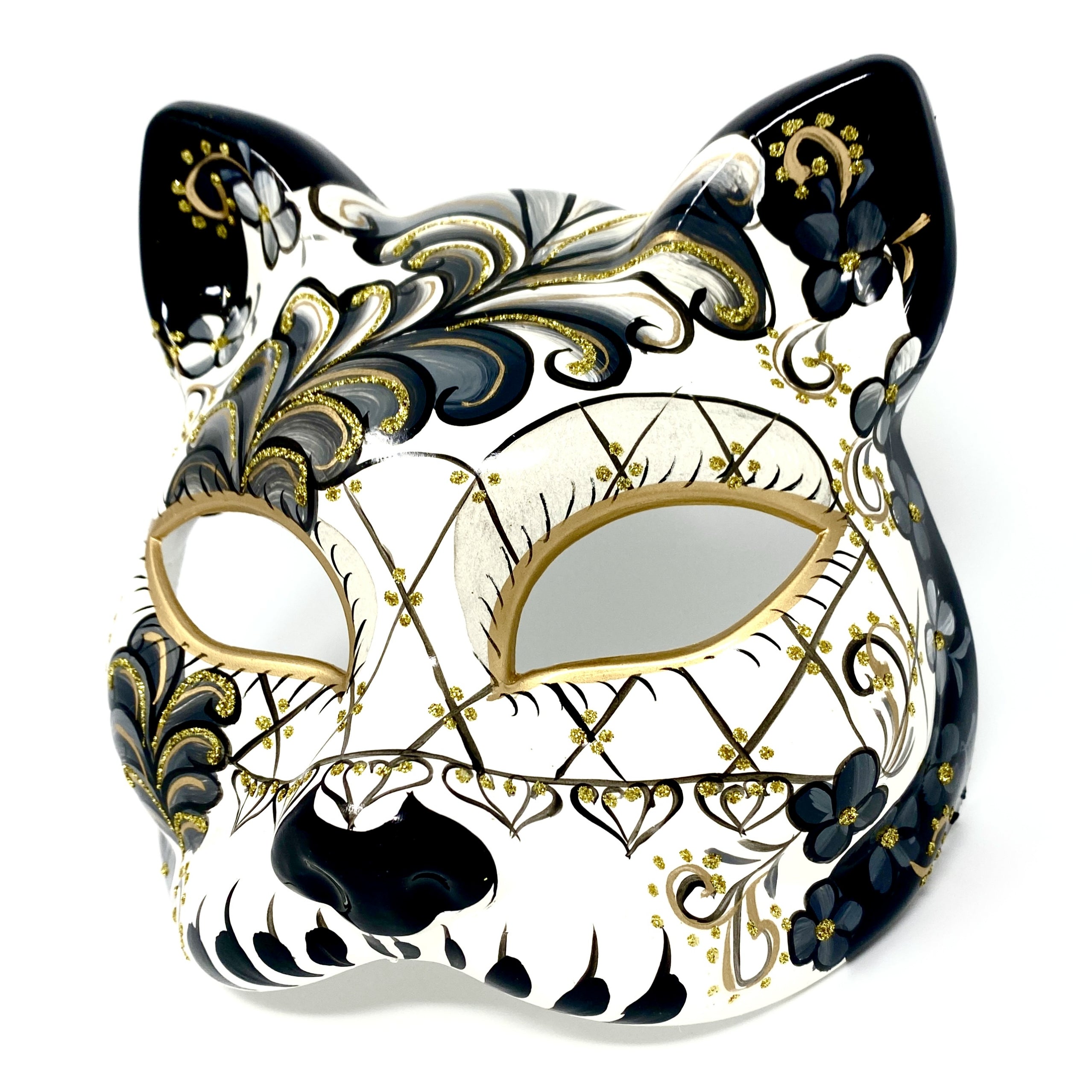 Cat Women Masquerade Party Ball Face Masks - Black