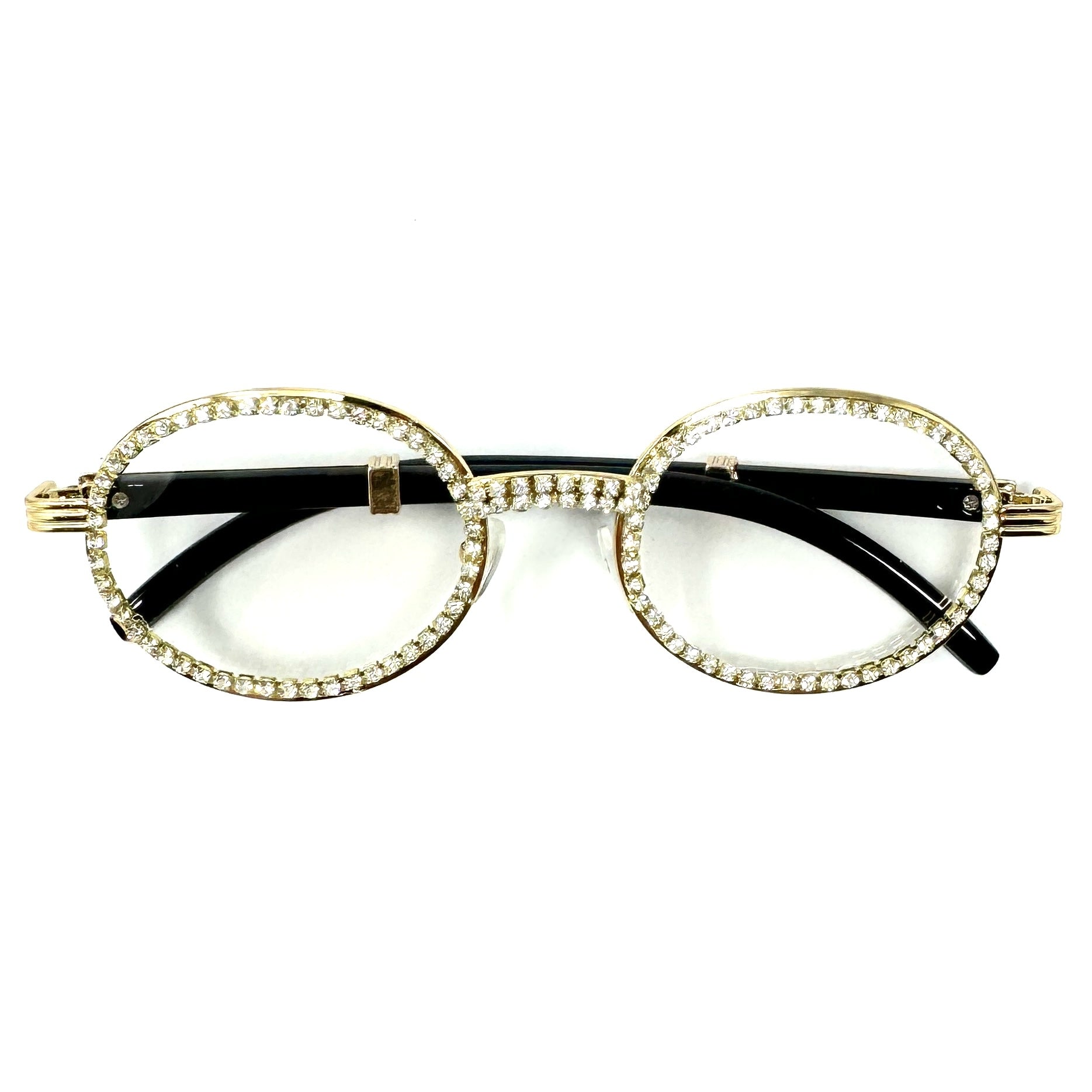Costume Cosplay Masquerade Halloween Disco Party Clear Oval Rhinestone Sunglasses