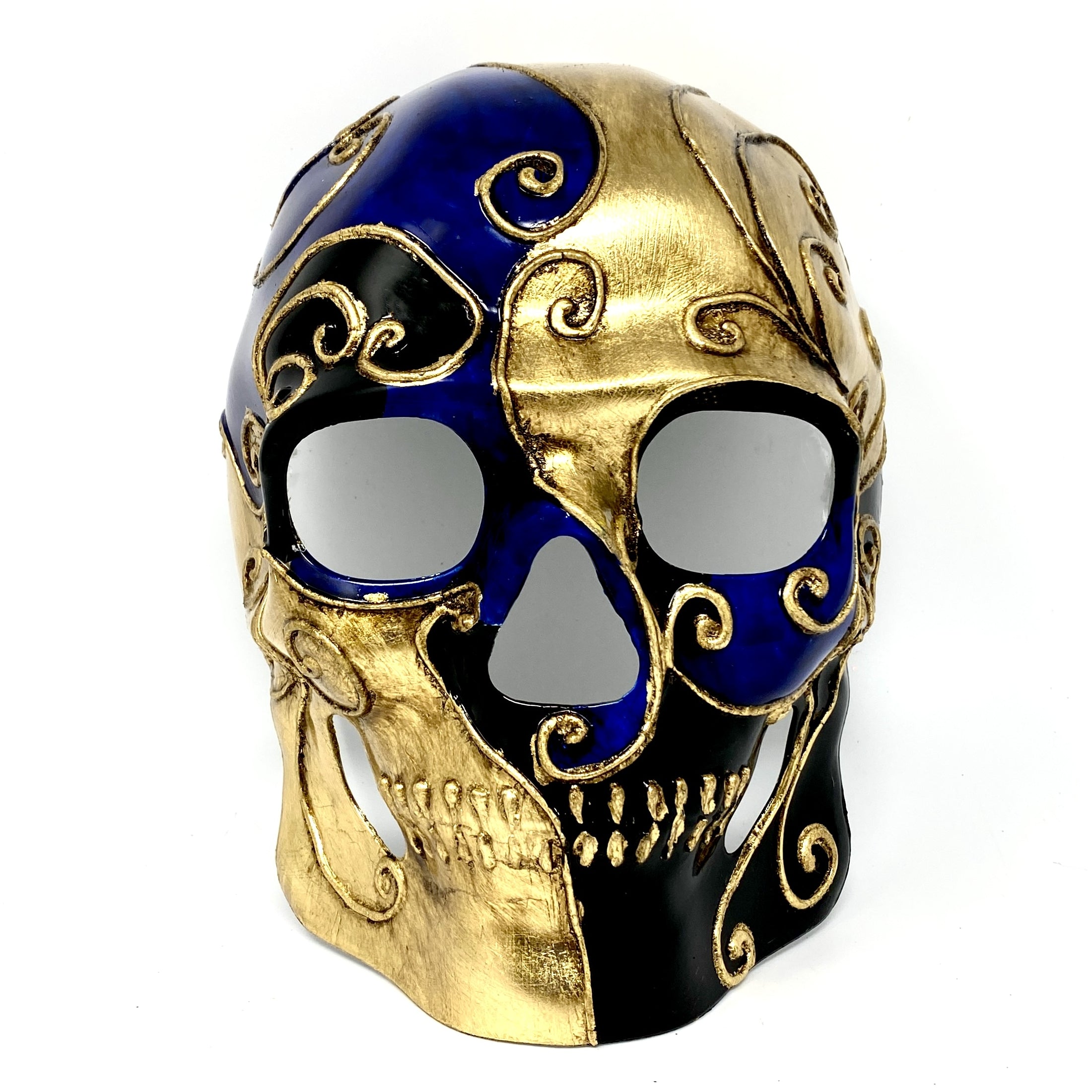 blue skull devil masquerade mask for halloween