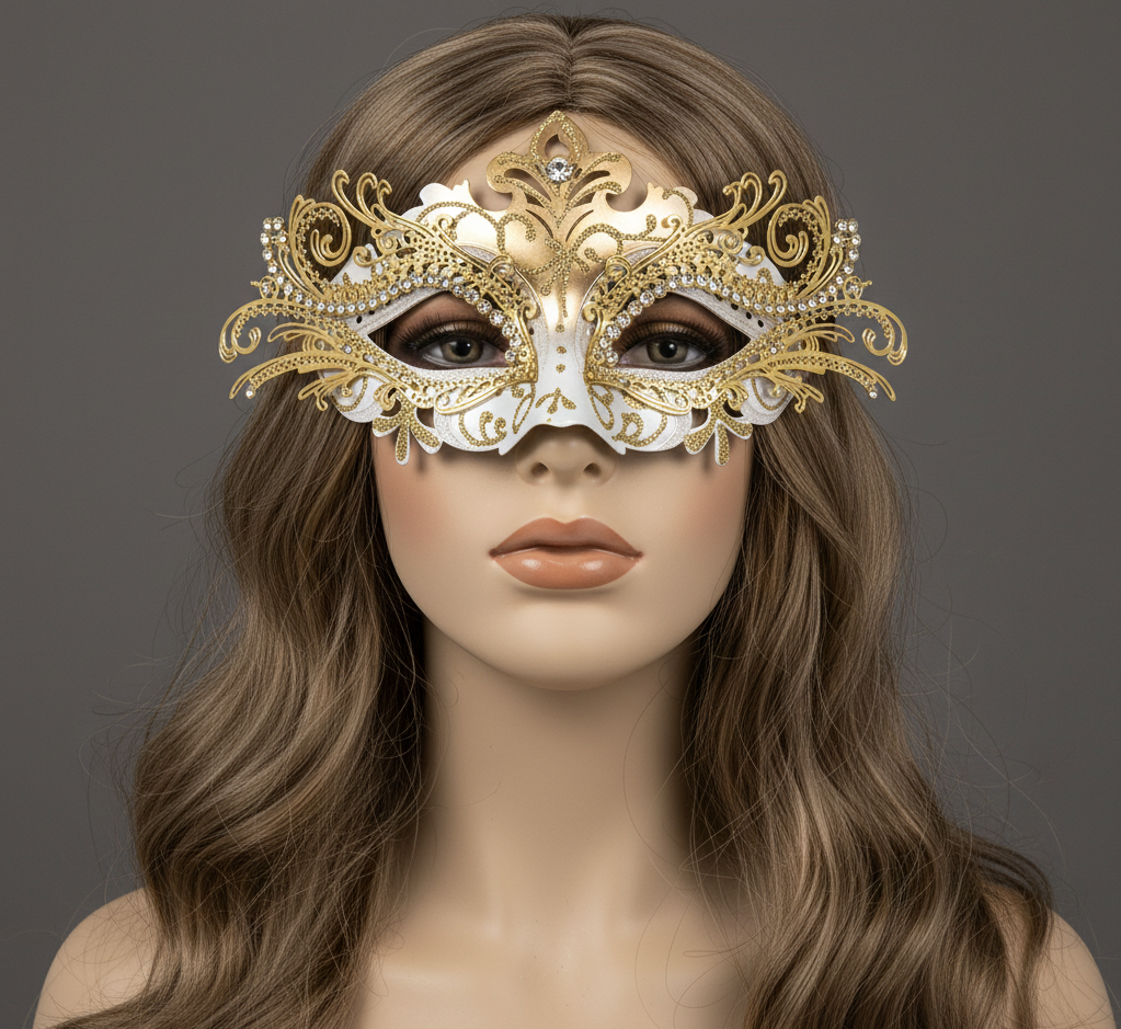 Women Masquerade Mask Party Eye Metal Masks For Mardi Gras , Halloween