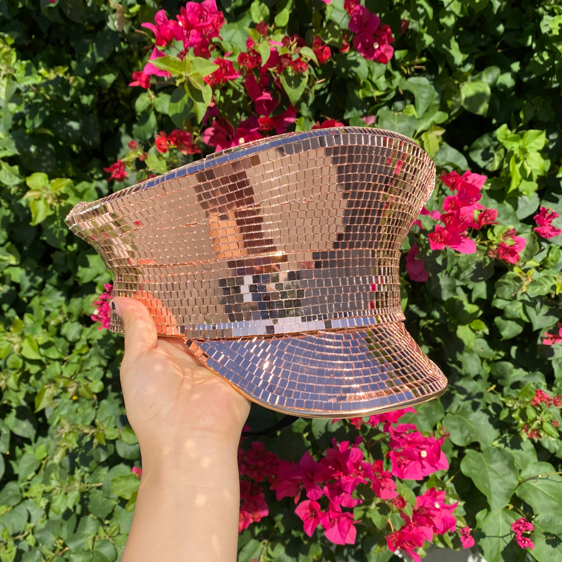 RAVE Captain Style Luxury Women Rhinestone Sequin Sparkly Concert Hat for Music Festivals