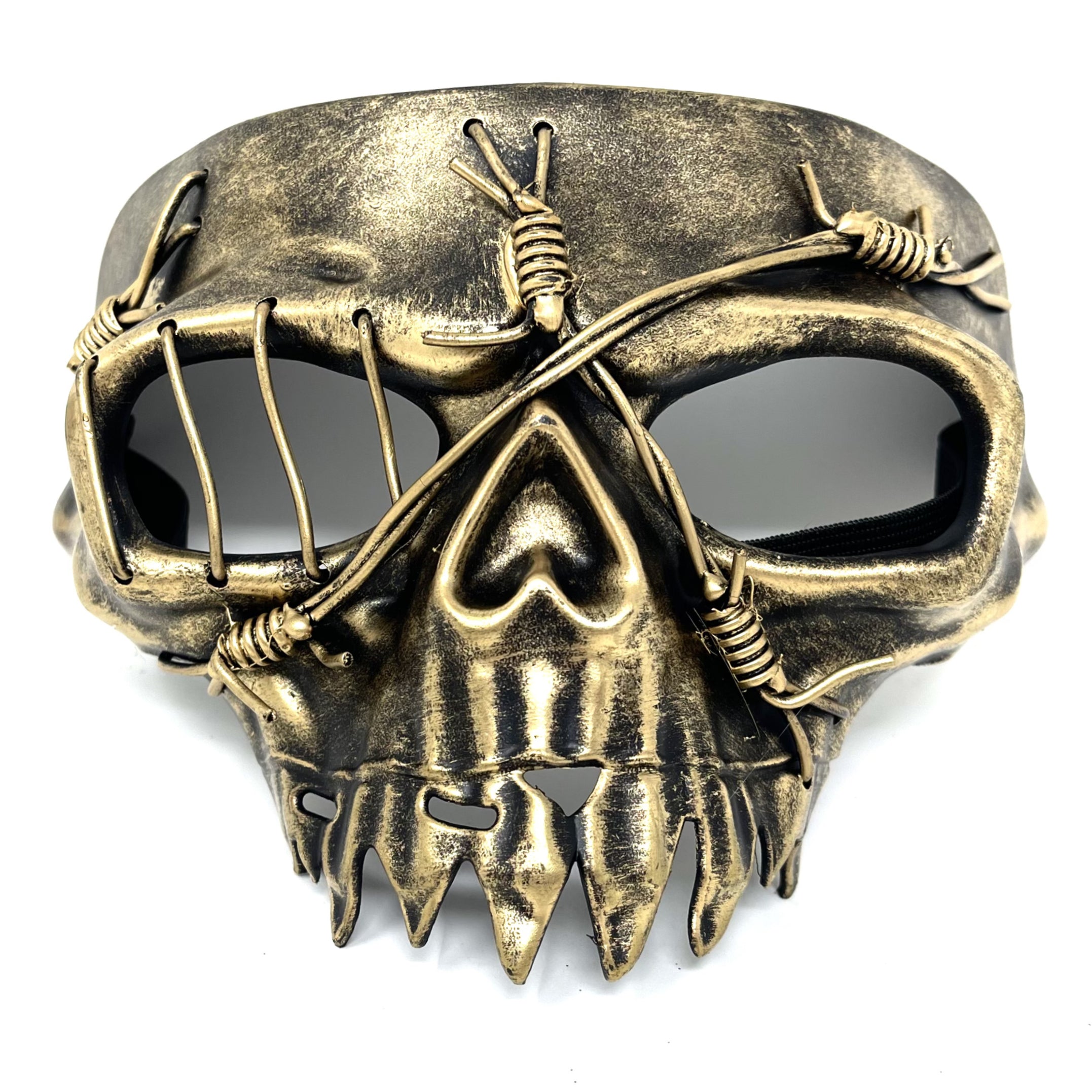 gold skull masquerade mask for halloween