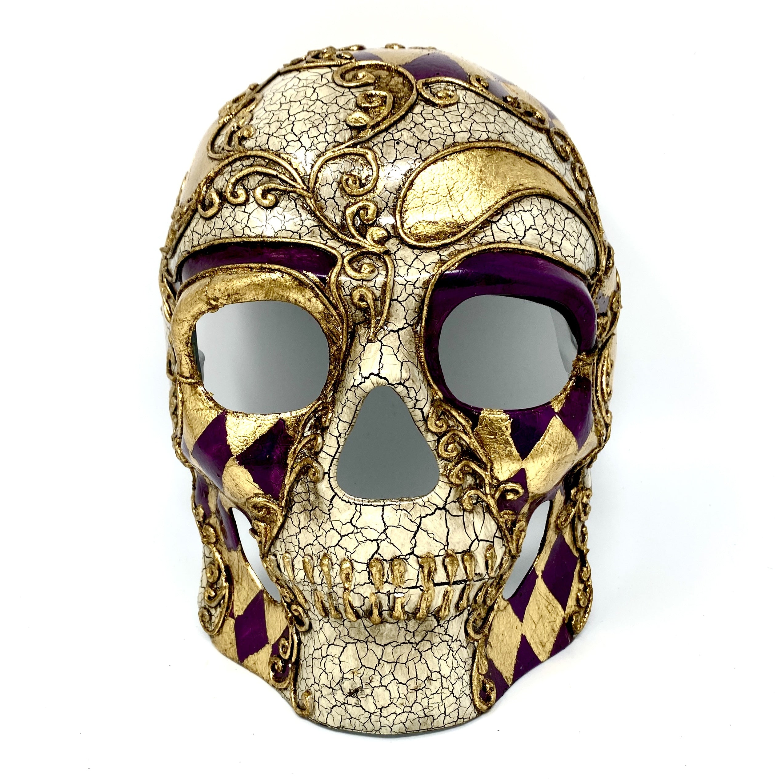 purple skull devil masquerade mask for halloween