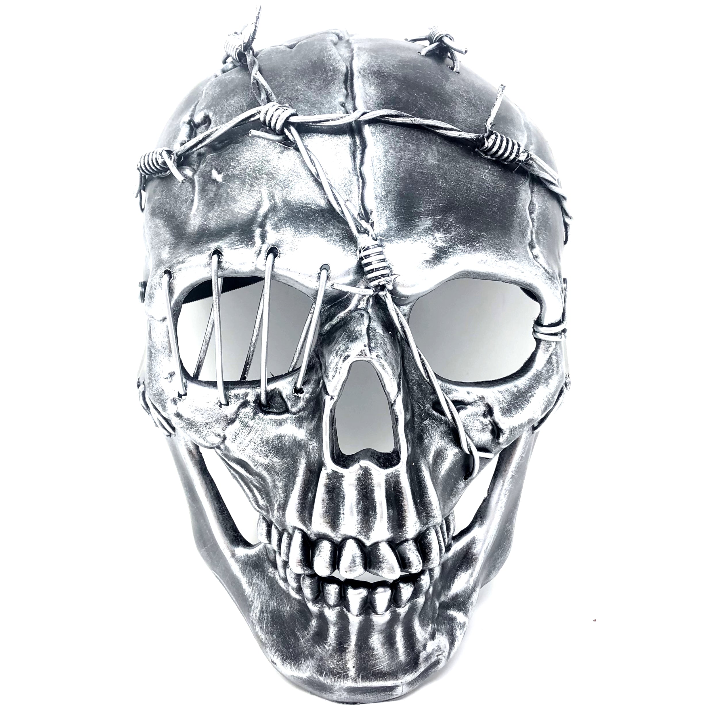 silver skull devil masquerade mask for halloween