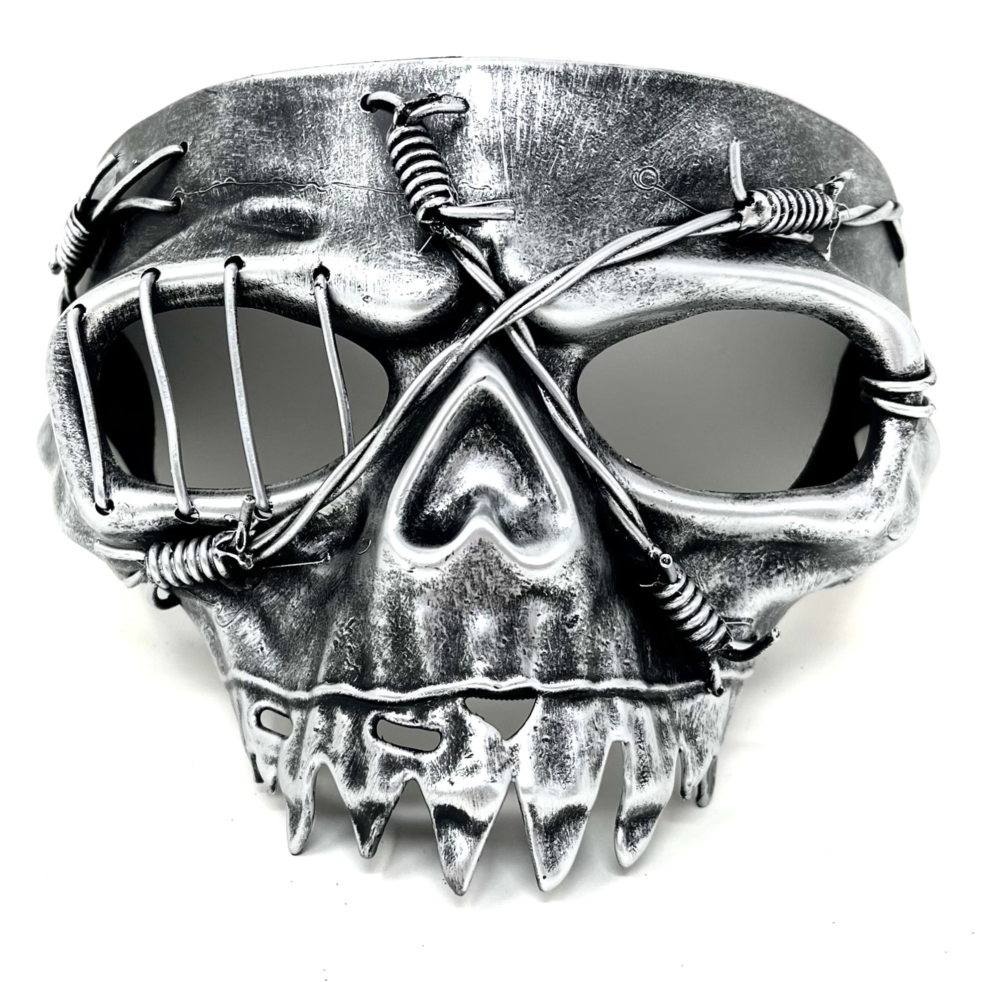silver skull masquerade mask for halloween