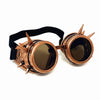 Steampunk Rave Rainbow Crystal Lenses Steampunk Goggles, Vintage Classic Victorian Burning Man Metallic Goggles