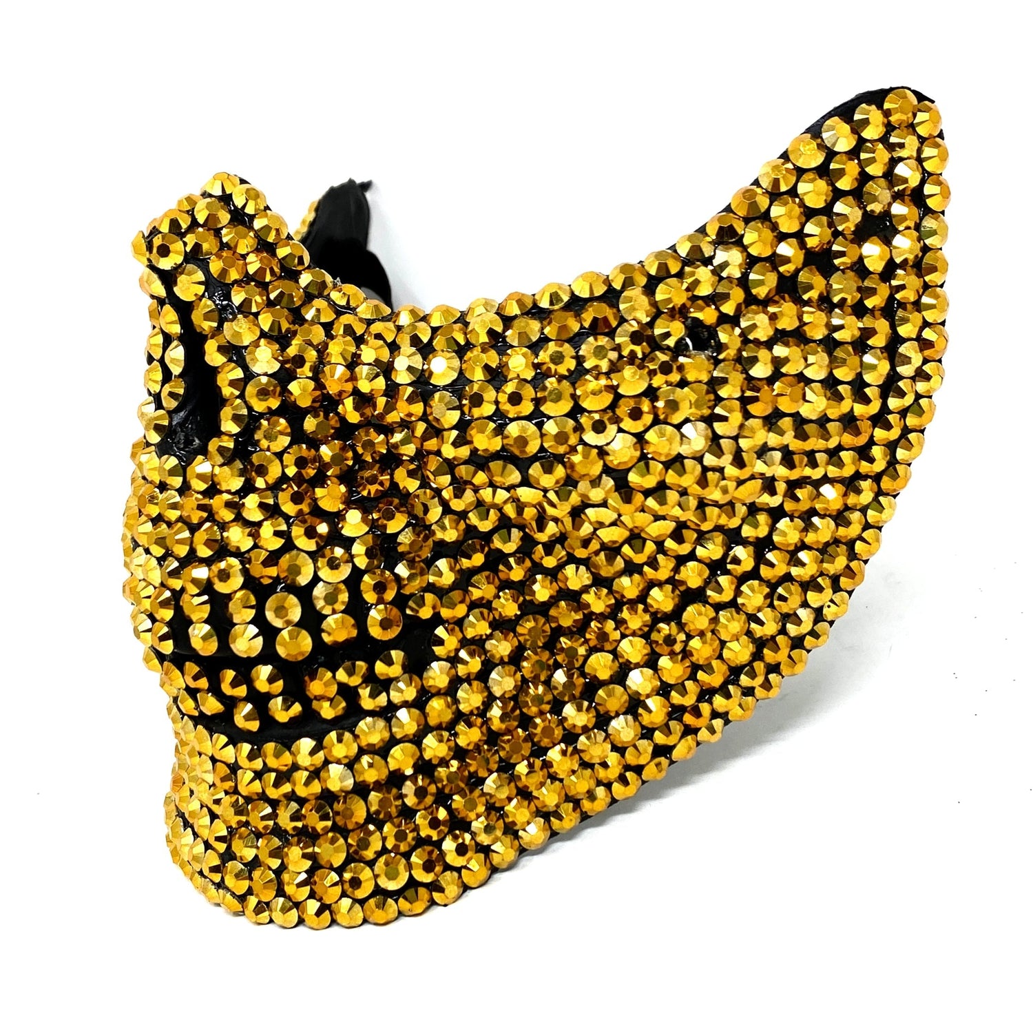 Rhinestone Skull Half Face Teeth Jaw Mouth Mask, Halloween Steampunk Party mask