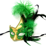 Classic Lady Women Girl Costume Venetian mask Feather Masquerade Mask Mardi Gras For Party, Halloween, Christmas