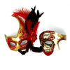 Couples Masquerade Masks, Men Women Venetian Feather Mask For Mardi Gras Cosplay Wedding Graduation Party