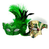 Couples Masquerade Masks, Men Women Venetian Feather Mask For Mardi Gras Cosplay Wedding Graduation Party