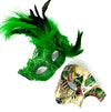 Couples Masquerade Masks, Men Women Venetian Feather Mask For Mardi Gras Cosplay Wedding Graduation Party