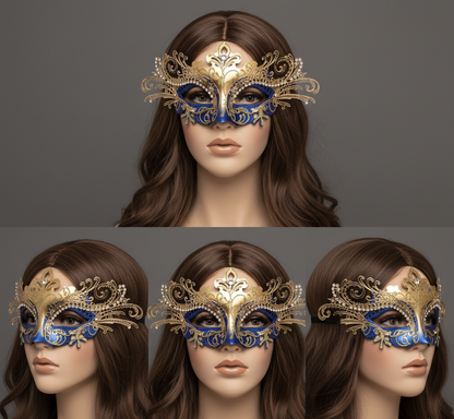 Women Masquerade Mask Party Eye Metal Masks For Mardi Gras , Halloween