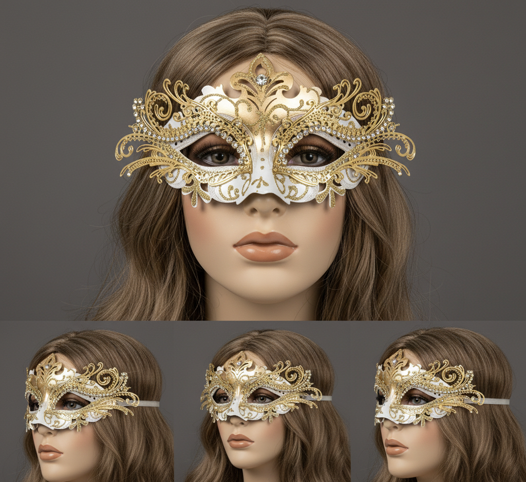 Women Masquerade Mask Party Eye Metal Masks For Mardi Gras , Halloween