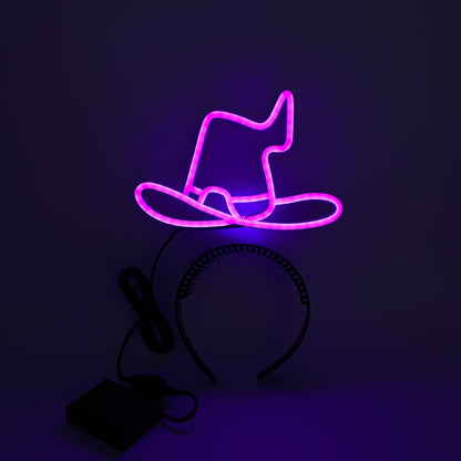 LED Light Up witch hat Headband