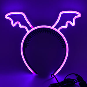 LED Light Up Devil Wings Headband