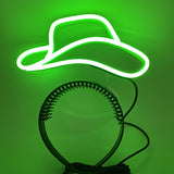 LED Light Up Cowboy Hat Headband