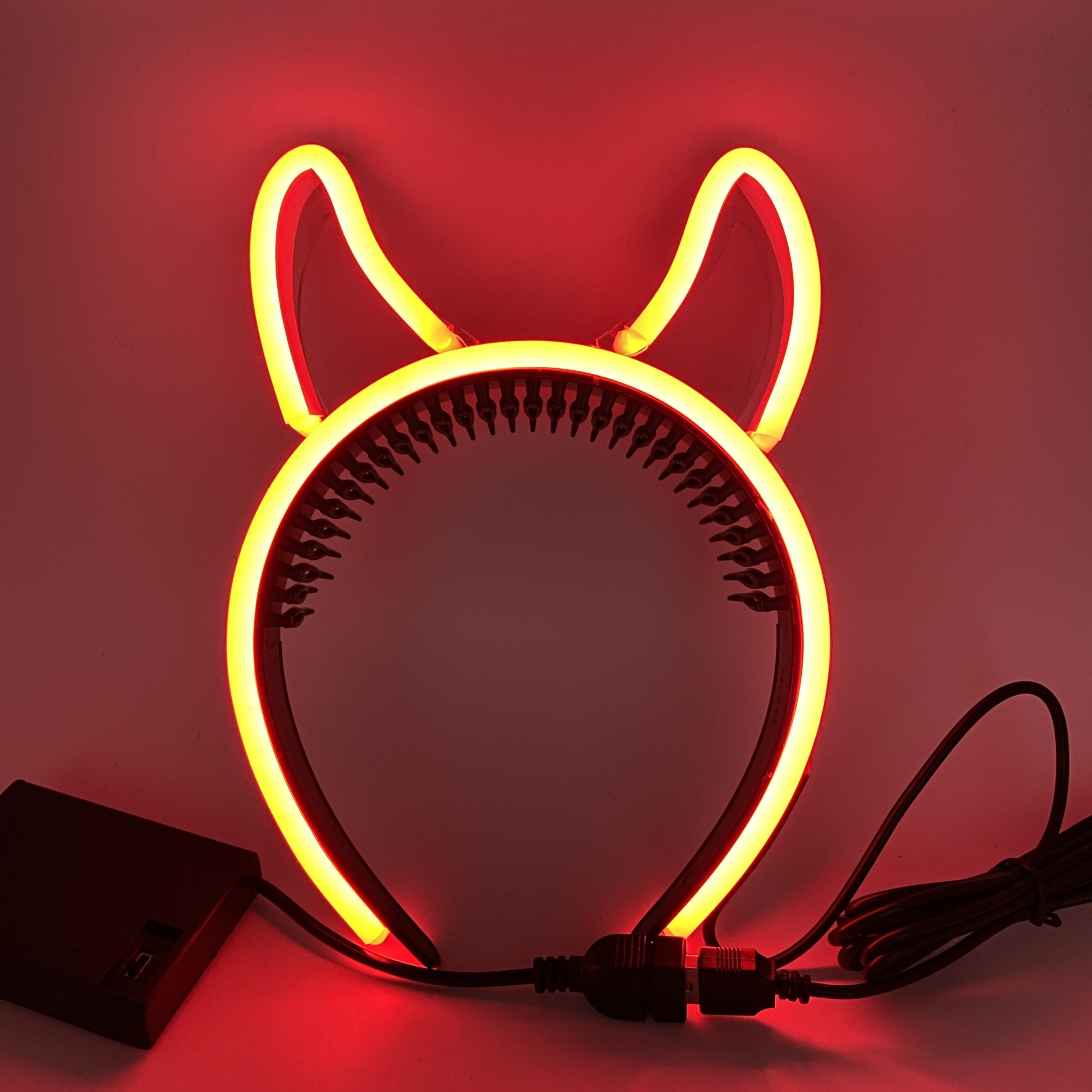 LED Light Up Devil Horn Headband