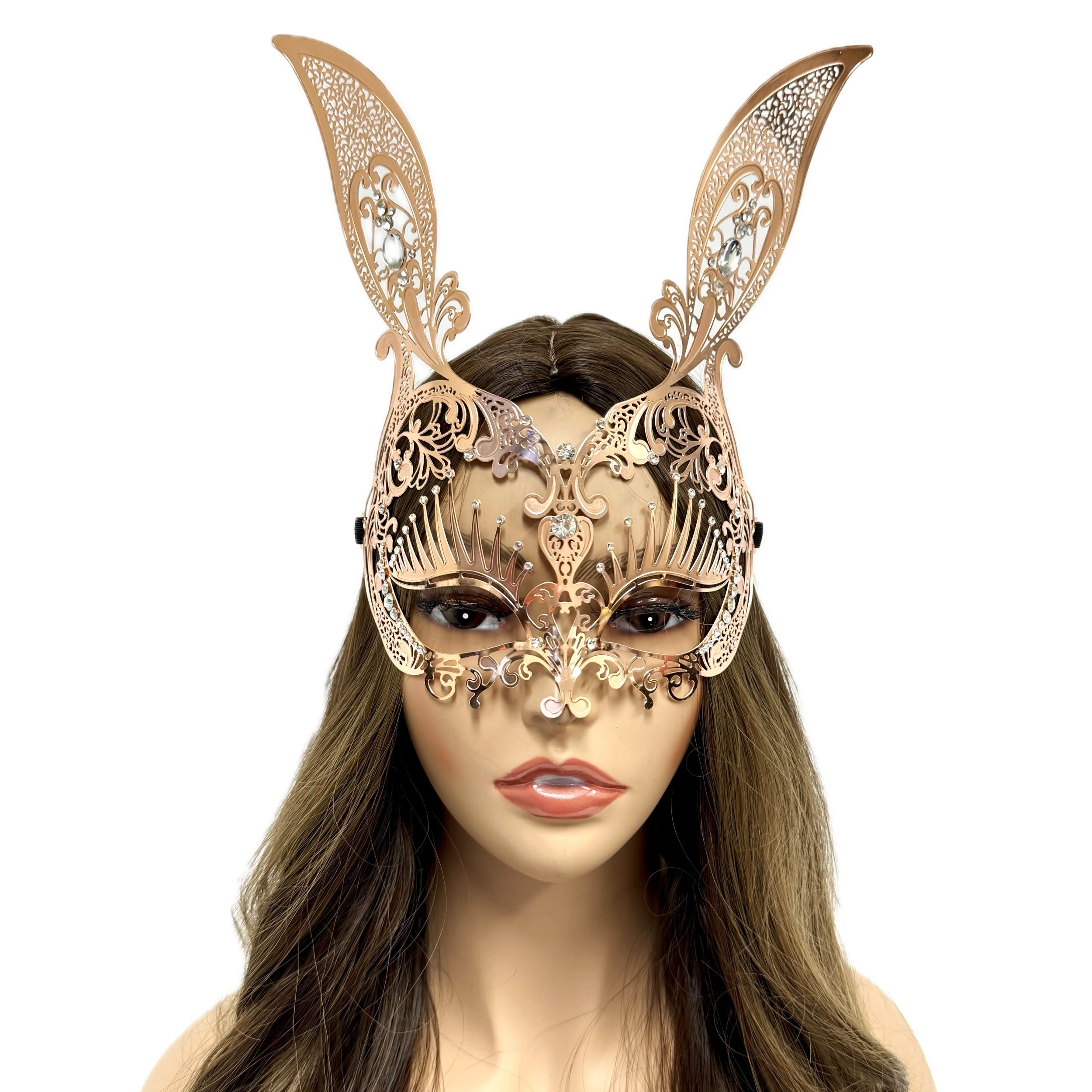 rose gold Women Bunny Masquerade mask