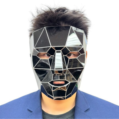 Polygon Mirror Rhinestone Masquerade Party Mask, Halloween Ball Party masks