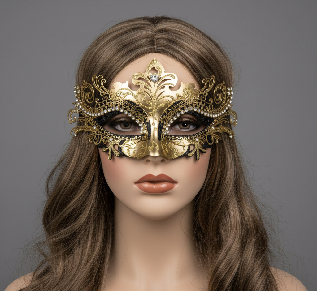 Women Masquerade Mask Party Eye Metal Masks For Mardi Gras , Halloween