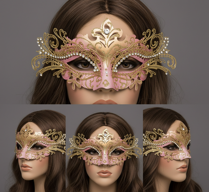 Women Masquerade Mask Party Eye Metal Masks For Mardi Gras , Halloween
