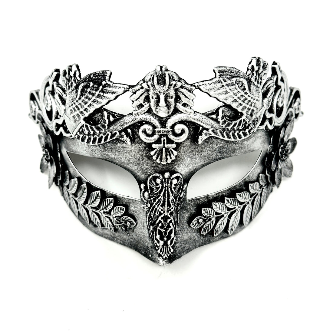 Men Costume Mask Masquerade Party Eye Masks For Halloween , Mardi Gras - Silver