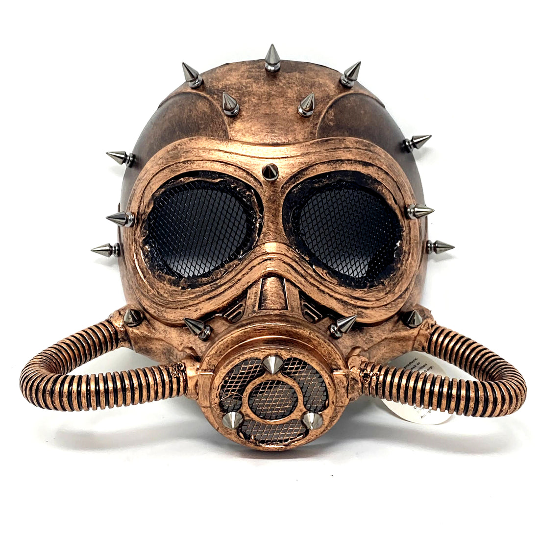 Bronze gas masquerade mask with spikes for halloween