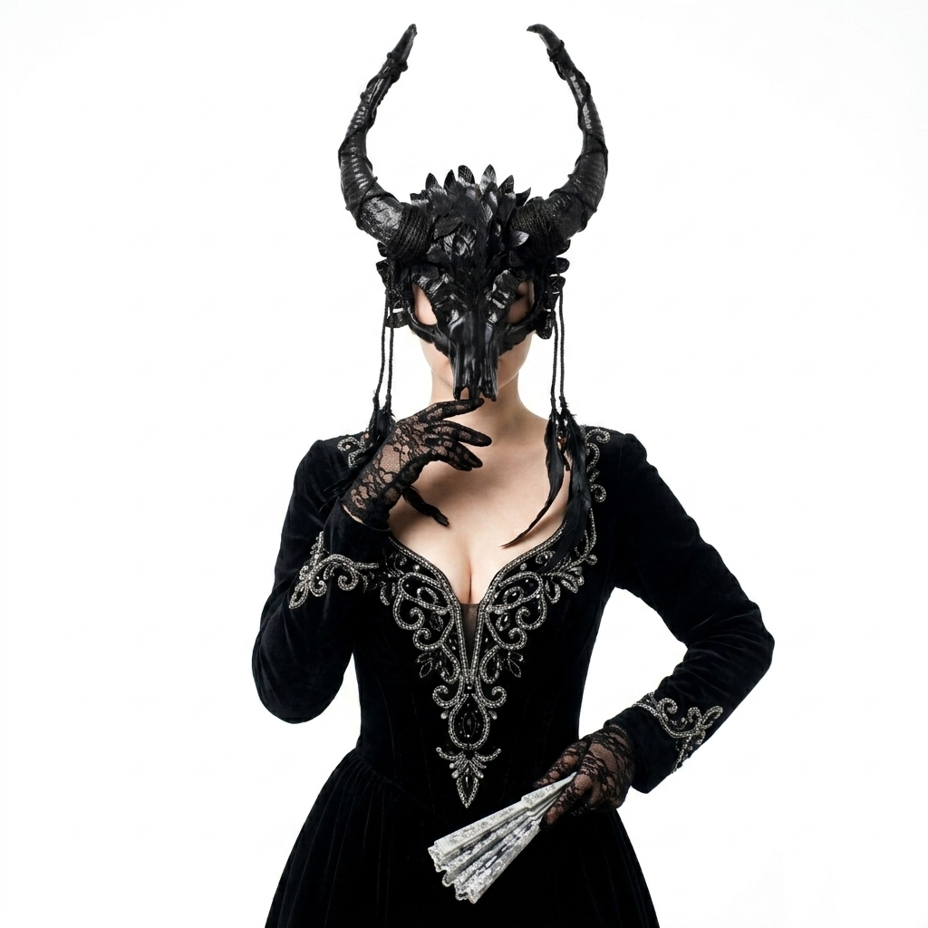 halloween goat horn mask