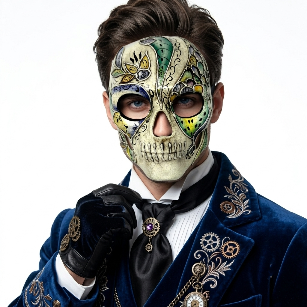 green skull masks