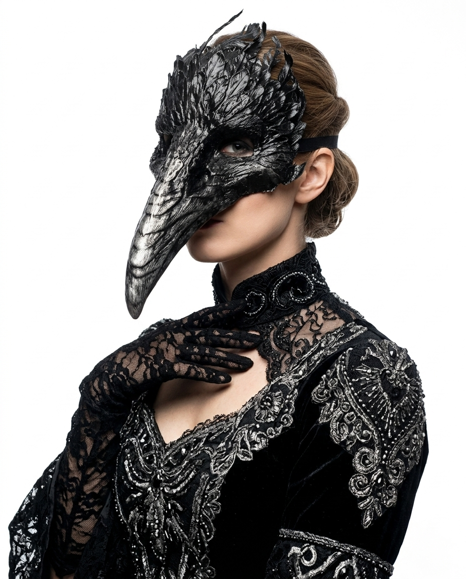 Black Plague Doctor bird Mask 