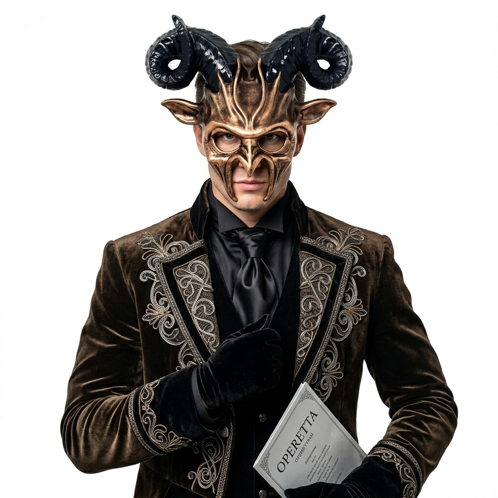 Bronze Halloween goat horn masks