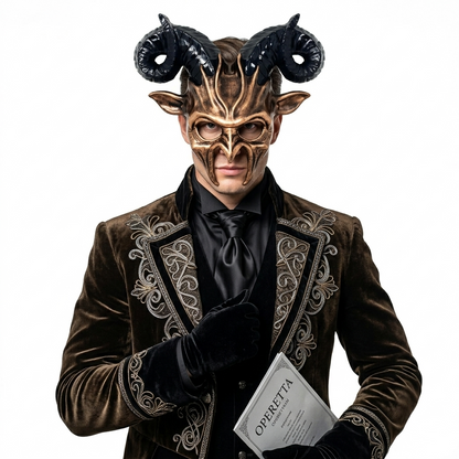 Bronze Halloween goat horn masks