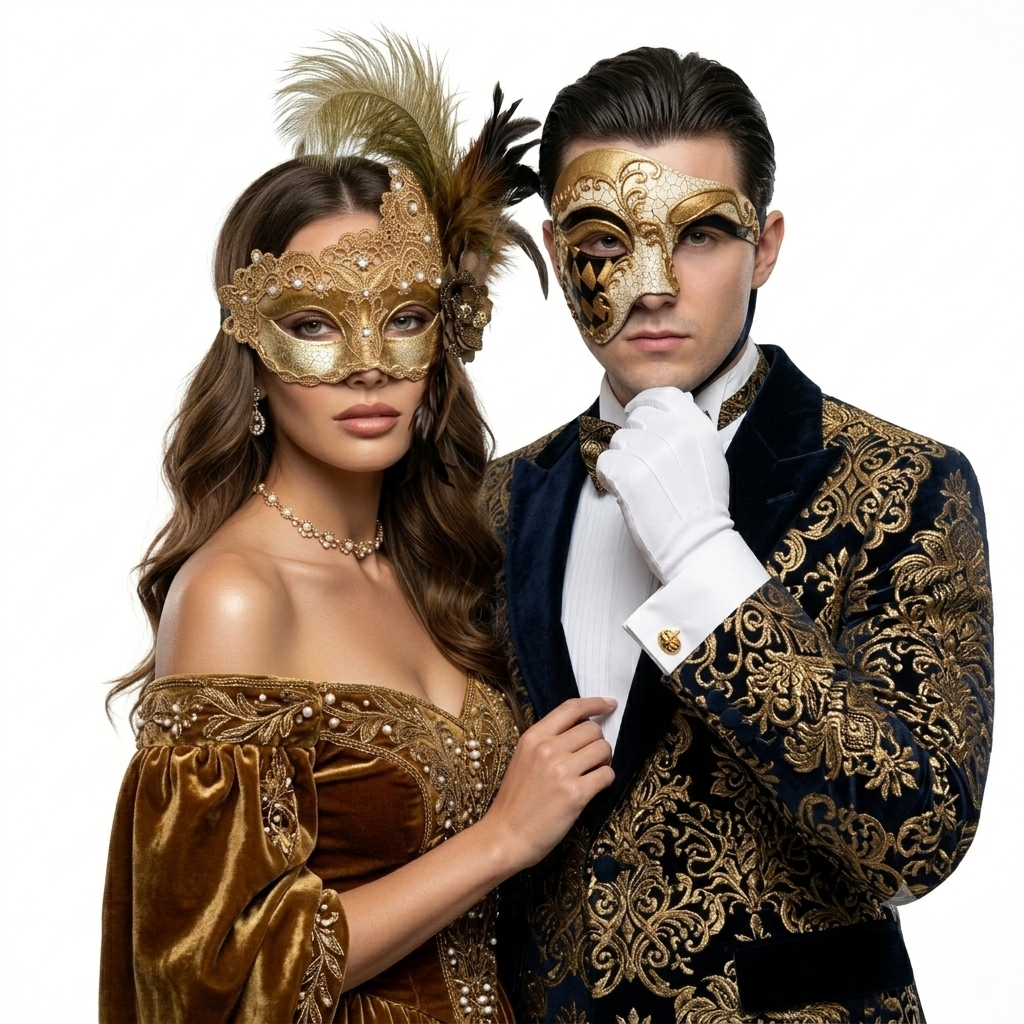 Gold Couple Masks