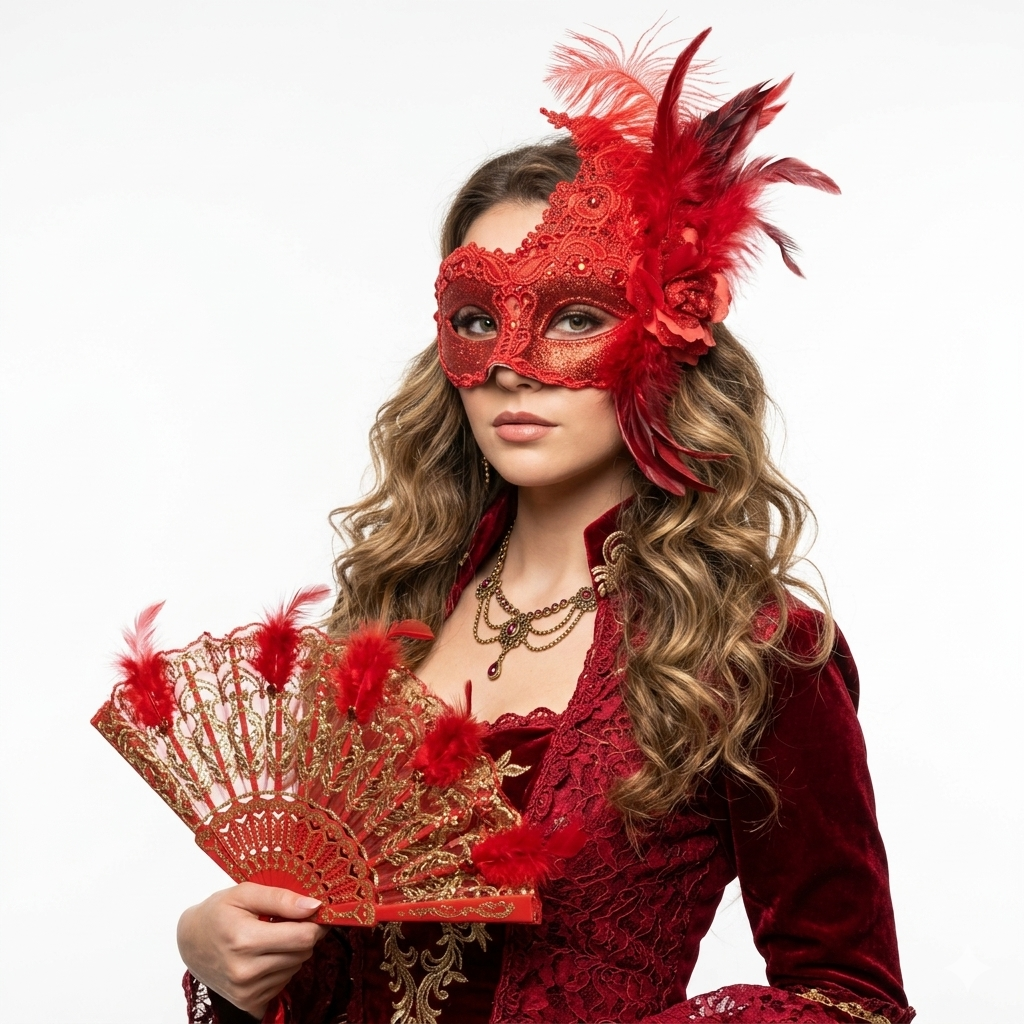 Red Women masquerade masks