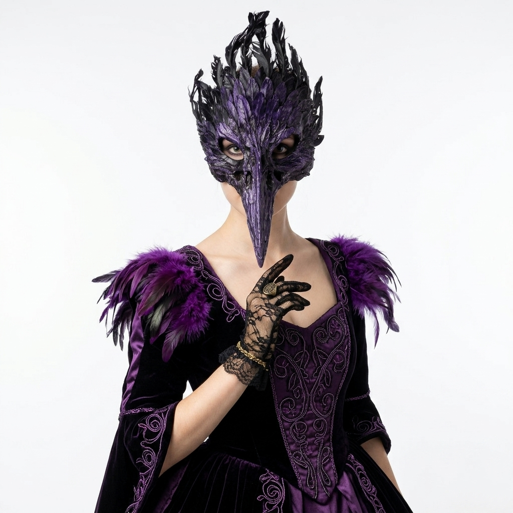 purple Plague Doctor bird Mask