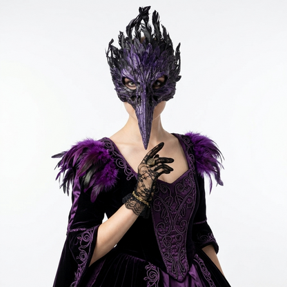 purple Plague Doctor bird Mask