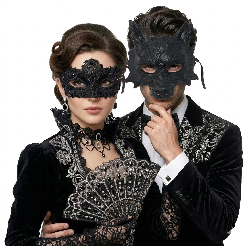 black couple masks