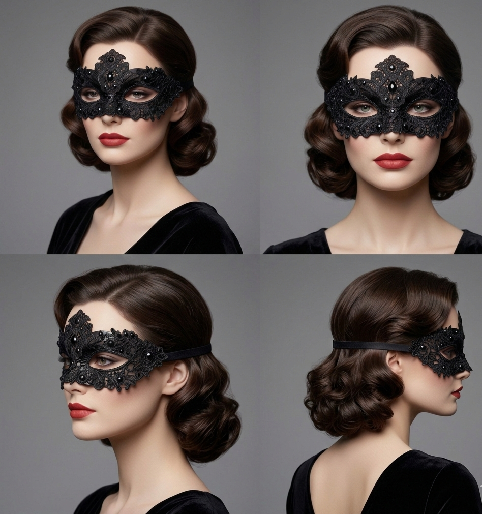 Women Lace Rhinestone Venetian Masquerade Party Mask Halloween Mardi Gras Cosplay Costume Masks