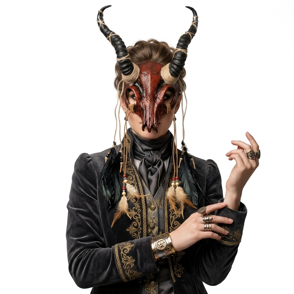 Red Goat Horn Masks