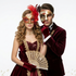 red couple masks
