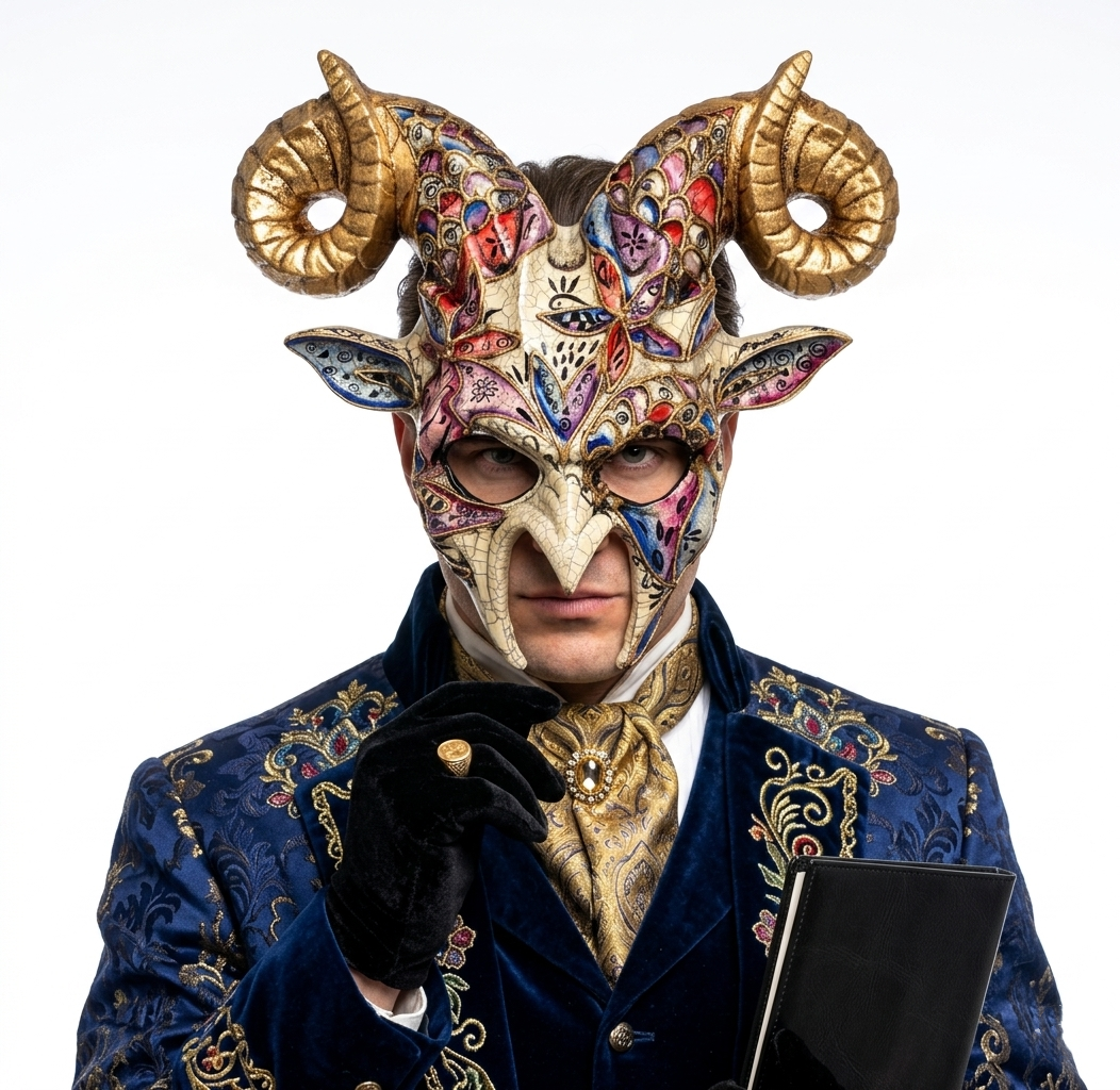 gold halloween goat horn masks